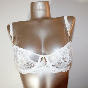 Aubade Paris Sample Flowermania White Bra With golden Jewel 34B